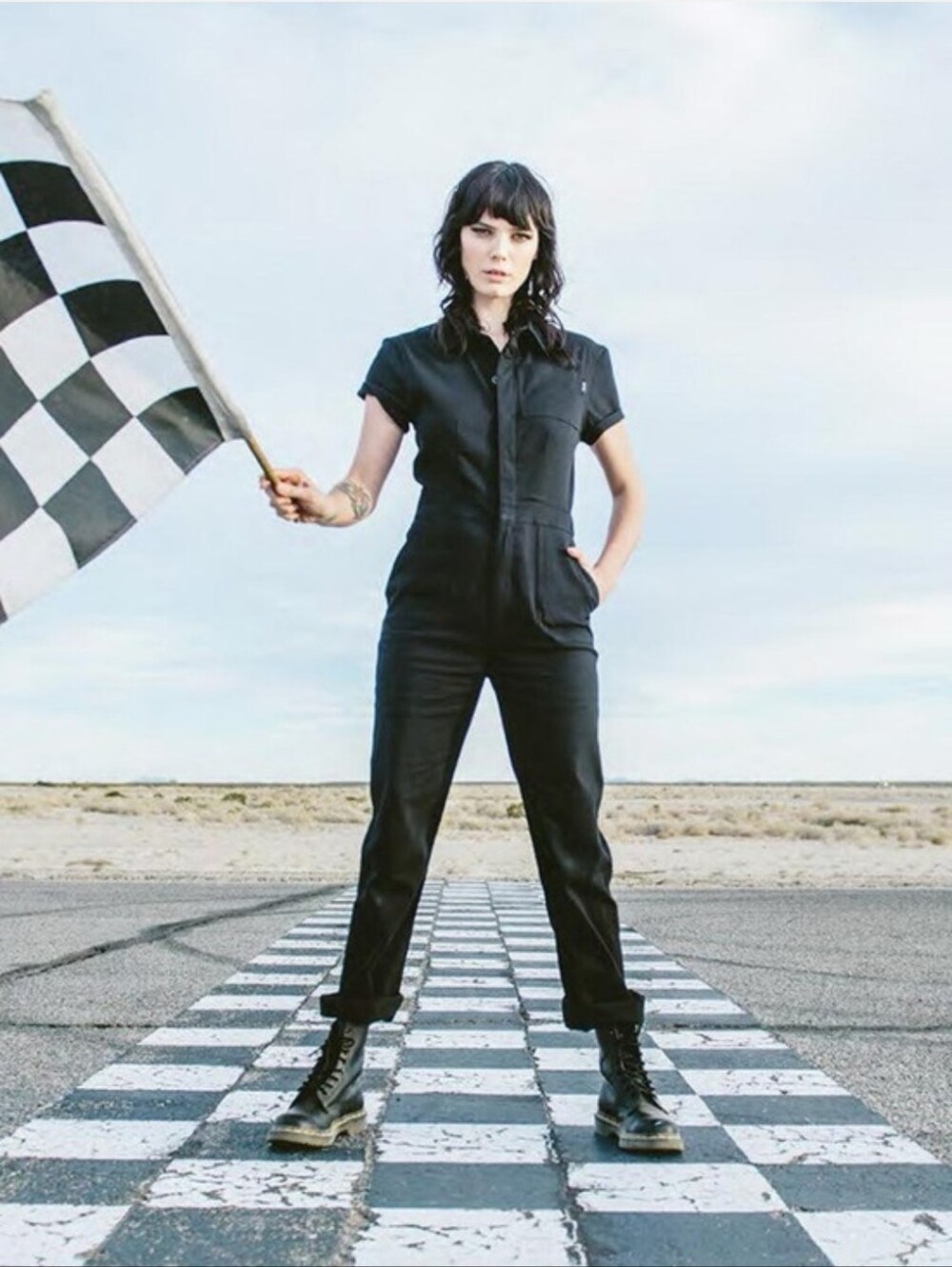 ATWYLD Pit Crew Black Jumpsuit Coveralls Cotton Canvas Size M
